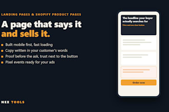 build a high converting landing page or shopify product page