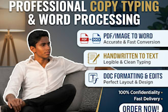 do fast copy typing and convert PDF or handwritten notes to word
