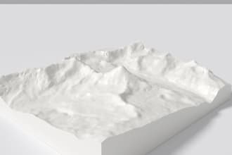 create a 3d printable terrain model of any mountain, from real data
