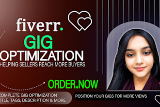 optimize your fiverr gig SEO, gig description, and gig image