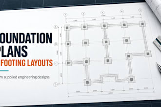 draft foundation plans and footing layouts from supplied engineering designs