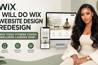 do wix website design redesign wix yoga fitness gym wellness coach landing page