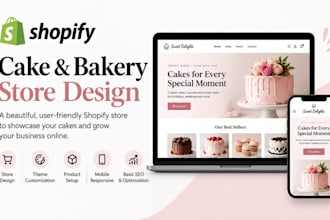 design cake shopify store cake website cookies store website