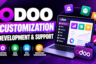 customize odoo erp, develop modules, fix bugs and configure pos inventory