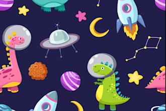 draw seamless pattern design for fabric, wallpapers