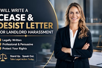 write a cease and desist for landlord harassment, legal document