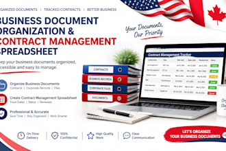 organize business documents and create a contract management spreadsheet