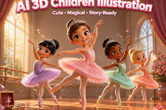 illustrate children story book illustration ai 3d children book illustration