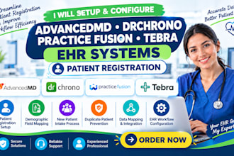 setup advancedmd drchrono practice fusion ehr systems tebra patient registration