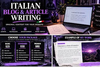 write engaging italian blog posts and articles
