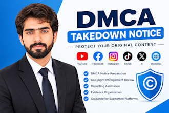 prepare dmca takedown notices for copyright infringement