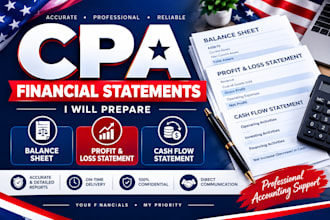 prepare profit and loss, balance sheet, cash flows