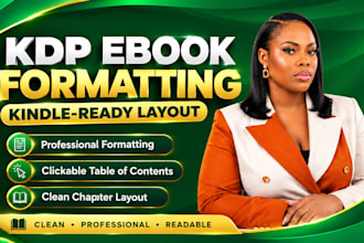 provide seamless amazon KDP ebook formatting for kindle publishing