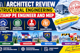 architect review structural engineering stamp pe engineer and mep in mo or nv MD