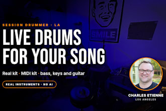 record live drums, keys, bass and guitars for your song