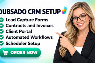 setup dubsado crm, dubsado automation, workflow client portal, form for business