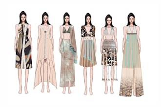 create professional fashion technical flat sketches
