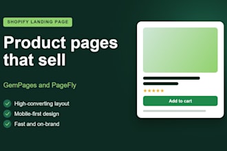 design a shopify product landing page with gempages or pagefly