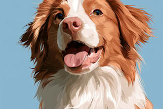 draw pet portrait into cartoon vector