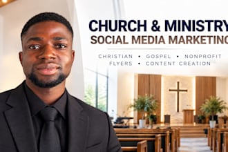 christian gospel social media marketing manager nonprofit flyer ministry church