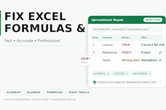 fix excel formulas and spreadsheet errors