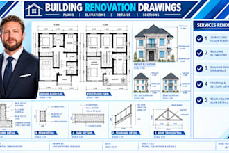draw building renovation drawings floor plans permit drawings set