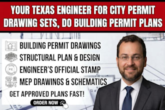 prepare texas residential building permit drawings and city permit plan sets