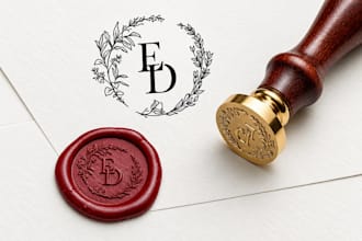 design your wax seal, wedding crest, monogram for your