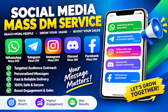send whatsapp mass dms telegram mass dms instagram mass dms discord facebook dms