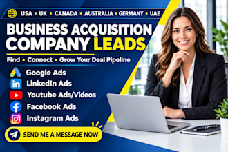 800 exclusive business acquisition leads, company leads, using google ads
