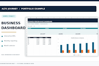 create a custom excel or google sheets dashboard and business tracker