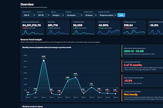 build custom advanced data analysis dashboard
