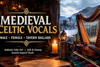 sing scottish male and female medieval celtic ballads, tavern songs and fantasy