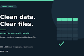 clean merge and format your excel or CSV data