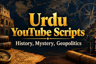 write a captivating urdu youtube script for history and mystery videos