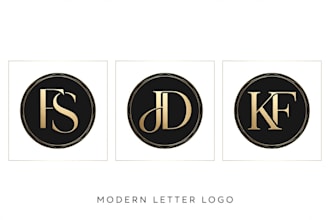 design 3 modern minimalist letter logo like fs jd kf for your brand