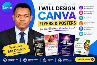 design professional canva flyers and posters