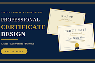 design a custom award, diploma and achievement certificate