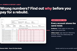 audit your power bi report and provide a repair plan