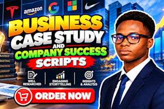 write business case study and company success scripts