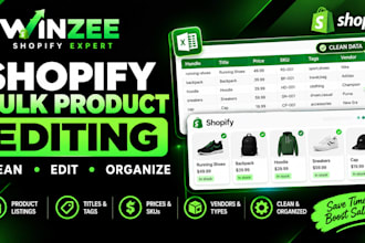 fix shopify product variants, options, bulk edits and product listings