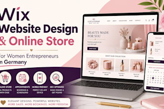 create wix website design online store for women entrepreneurs in german