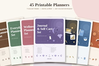 design aesthetic digital or printable daily and journal planners