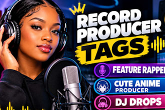 record producer tags ,feature rapper cute anime producer dj drops and voice tag
