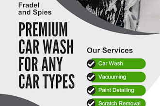 design professional car wash and auto detailing flyers