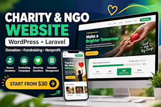 create a nonprofit, charity, fundraising or donation website