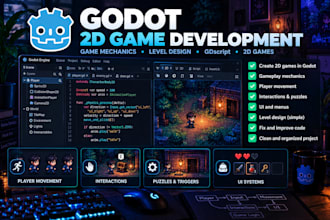 create a 2d game or gameplay mechanics in godot
