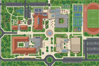 design 2d event maps, festival maps, venue maps, and vector layouts for print