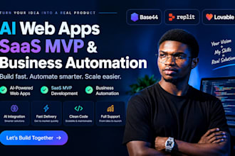 develop ai web apps saas mvp and business automation using base44 replit lovable
