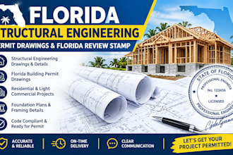 provide florida structural engineering, permit drawings and florida review stamp